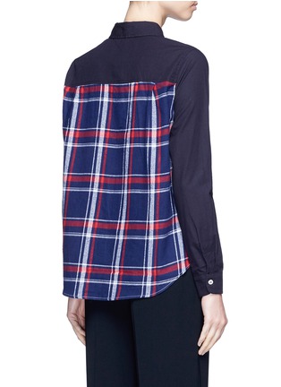 Back View - Click To Enlarge - CLU TOO - Check flannel back poplin shirt