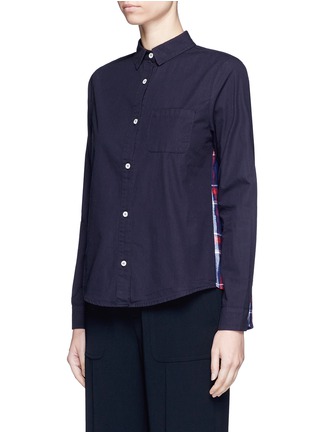 Front View - Click To Enlarge - CLU TOO - Check flannel back poplin shirt