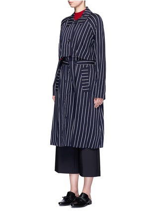 Front View - Click To Enlarge - TRADEMARK - Stripe wool blend trench coat