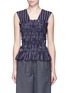 Main View - Click To Enlarge - TRADEMARK - Stripe smocked cotton twill sleeveless top
