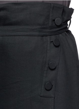 Detail View - Click To Enlarge - HELMUT LANG - Wrap front cotton-linen belted skirt