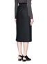 Back View - Click To Enlarge - HELMUT LANG - Wrap front cotton-linen belted skirt