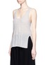 Front View - Click To Enlarge - HELMUT LANG - Openwork cashmere knit racerback tank top