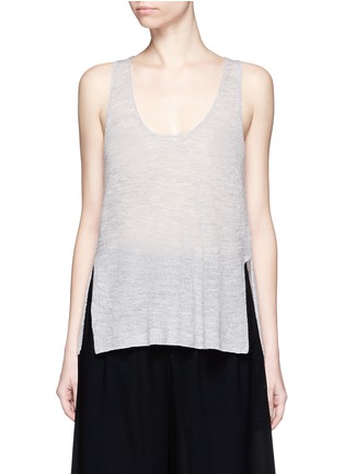 Main View - Click To Enlarge - HELMUT LANG - Openwork cashmere knit racerback tank top