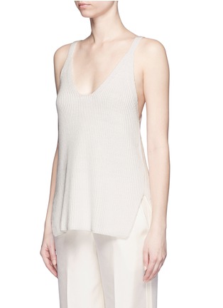 Front View - Click To Enlarge - HELMUT LANG - Racerback cotton knit tank top