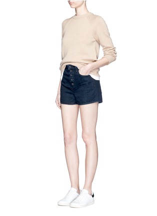 Figure View - Click To Enlarge - HELMUT LANG - Button fly denim shorts