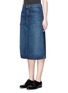 Front View - Click To Enlarge - HELMUT LANG - Dark worn denim skirt