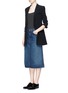 Figure View - Click To Enlarge - HELMUT LANG - Dark worn denim skirt