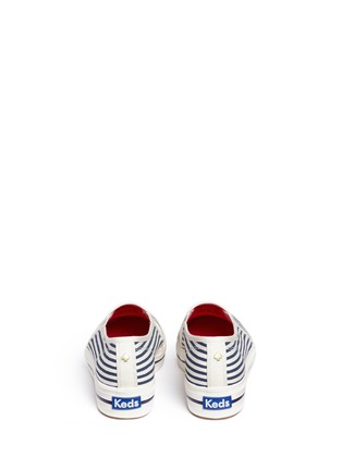 Back View - Click To Enlarge - KEDS - x Kate Spade 'Triple Decker Bow' canvas flatform slip-ons