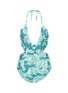 Main View - Click To Enlarge - MARA HOFFMAN - Twist front cutout leaf print swimsuit