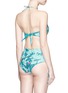 Back View - Click To Enlarge - MARA HOFFMAN - Lace-up leaf print high waist bikini bottoms