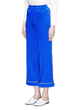 Front View - Click To Enlarge - HELEN LEE - Silk satin cropped pyjama pants
