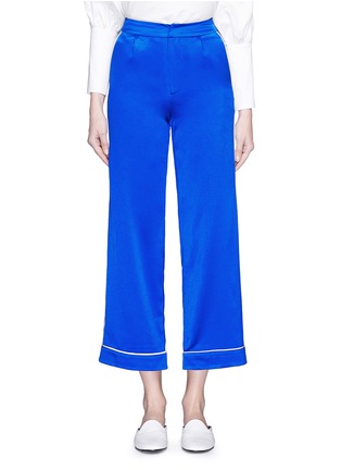 Main View - Click To Enlarge - HELEN LEE - Silk satin cropped pyjama pants