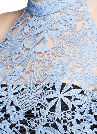 Detail View - Click To Enlarge - HELEN LEE - Floral guipure lace band collar top