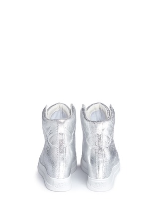 Back View - Click To Enlarge - ASH - 'Clone' metallic leather wedge sneakers