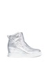 Main View - Click To Enlarge - ASH - 'Clone' metallic leather wedge sneakers