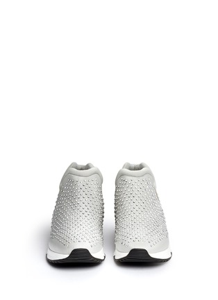 Front View - Click To Enlarge - ASH - 'Lunare' crystal embellished neoprene slip-on sneakers