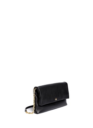 Front View - Click To Enlarge - TORY BURCH - Leather flap crossbody chain bag
