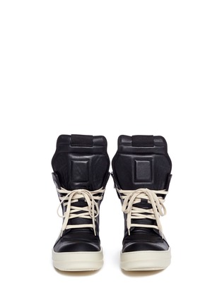 Figure View - Click To Enlarge - RICK OWENS  - Geobasket high-top leather sneakers