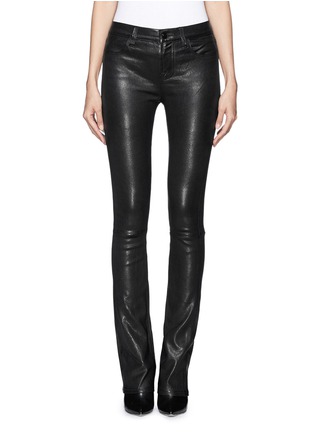 Main View - Click To Enlarge - J BRAND - 'Remy' lamb leather skinny wide leg pants