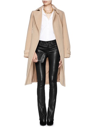 Figure View - Click To Enlarge - J BRAND - 'Remy' lamb leather skinny wide leg pants