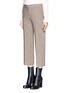 Front View - Click To Enlarge - HELMUT LANG - Wool piqué cropped pants