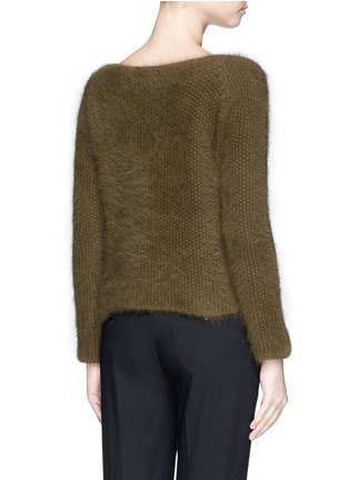 Back View - Click To Enlarge - HELMUT LANG - Seed stitch angora cropped sweater