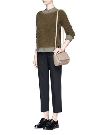 Figure View - Click To Enlarge - HELMUT LANG - Seed stitch angora cropped sweater