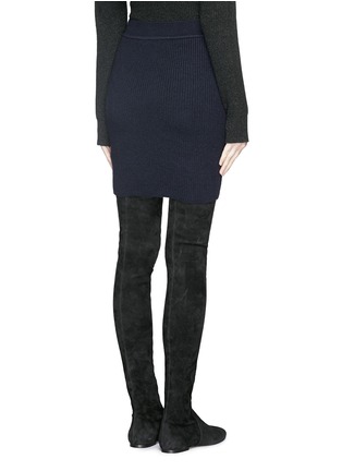 Back View - Click To Enlarge - HELMUT LANG - Wool cashmere Fisherman's Rib pencil skirt