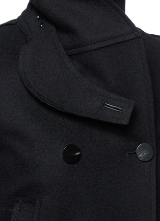 Detail View - Click To Enlarge - HELMUT LANG - Raw cut wool Melton peacoat