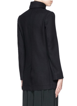 Back View - Click To Enlarge - HELMUT LANG - Raw cut wool Melton peacoat