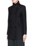 Front View - Click To Enlarge - HELMUT LANG - Raw cut wool Melton peacoat