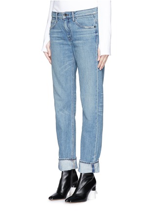 Front View - Click To Enlarge - HELMUT LANG - Light destroyed tapered jeans