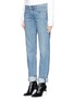 Front View - Click To Enlarge - HELMUT LANG - Light destroyed tapered jeans