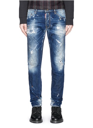 Main View - Click To Enlarge - 71465 - 'Cool Guy' paint spot distressed jeans