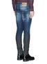 Back View - Click To Enlarge - 71465 - 'Clement' splash paint distressed slim fit jeans
