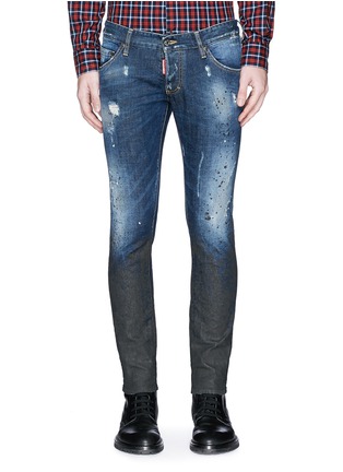 Main View - Click To Enlarge - 71465 - 'Clement' splash paint distressed slim fit jeans