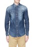 Main View - Click To Enlarge - 71465 - 'Western' paint spot distressed denim shirt