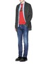 Front View - Click To Enlarge - 71465 - Bead rivet slim fit jeans