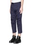 Front View - Click To Enlarge - 71465 - Leather braid chain strap chinos