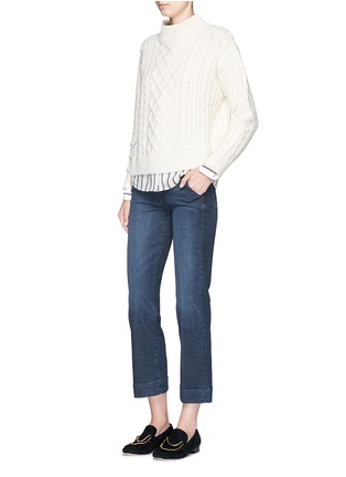 Figure View - Click To Enlarge - FRAME - 'Le Slim Straight' wide leg jeans