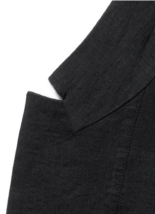 Detail View - Click To Enlarge - ZIGGY CHEN - Duo-layer back vent cotton-linen blazer
