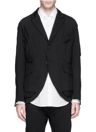 Main View - Click To Enlarge - ZIGGY CHEN - Duo-layer back vent cotton-linen blazer