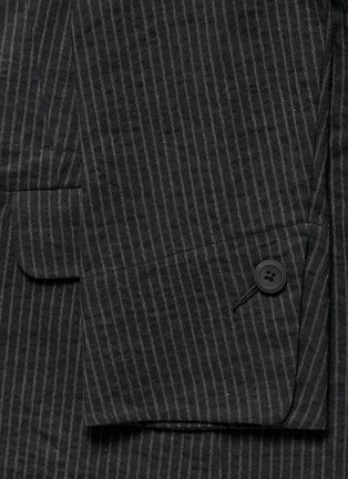 Detail View - Click To Enlarge - ZIGGY CHEN - Pinstripe cotton-linen blazer