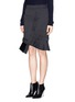 Front View - Click To Enlarge - ALEXANDER WANG - Quilted hem satin-faced twill skirt