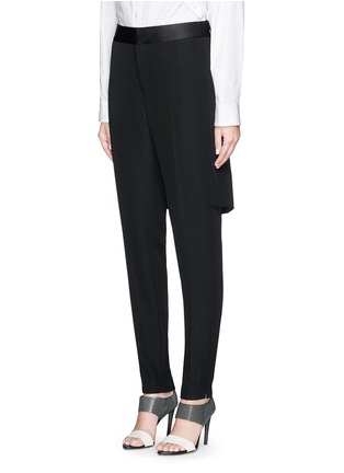 Front View - Click To Enlarge - ALEXANDER WANG - Trompe l'oeil skirt back wool pants