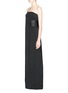Figure View - Click To Enlarge - ALEXANDER WANG - Asymmetric flap strapless crepe gown