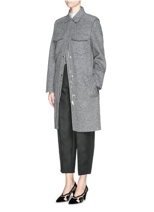 Figure View - Click To Enlarge - ALEXANDER WANG - 2-in-1 wool felt car coat