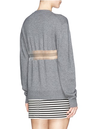 Back View - Click To Enlarge - ALEXANDER WANG - Sheer mesh waist sweater