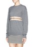 Front View - Click To Enlarge - ALEXANDER WANG - Sheer mesh waist sweater